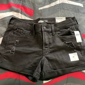 NWT black jean shorts